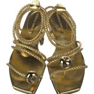 SOLD Bottega Veneta Gold Strap Sandals